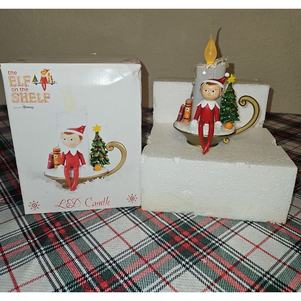 Elf on the Shelf LED Candle with Christmas Tree